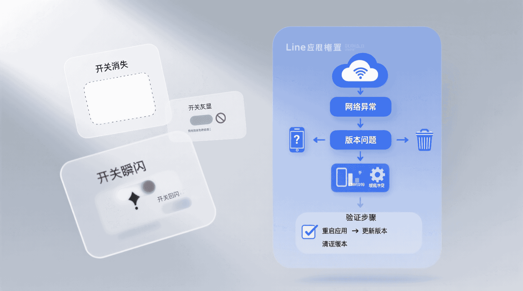 故障排查：开关消失/灰显/瞬闪